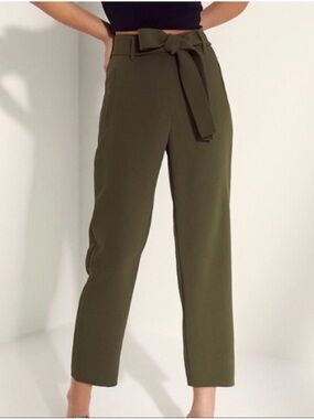 Aritzia Wilfred Tie Front Pant Size 6 High Rise Crepe Trouser